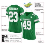 Maillot de football personnalisé en maille vert authentique, blanc et gris