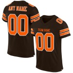 Maillot de football marron personnalisé authentique en maille orange et blanc Maillot de football marron personnalisé authentique en maille orange et blanc