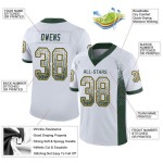 Maillot de football tendance en maille Drift vert-or blanc personnalisé Maillot de football tendance en maille Drift vert-or blanc personnalisé