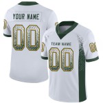 Maillot de football tendance en maille Drift vert-or blanc personnalisé Maillot de football tendance en maille Drift vert-or blanc personnalisé