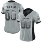 Maillot de football personnalisé Silver Fashion Drift Mesh noir et blanc Maillot de football personnalisé Silver Fashion Drift Mesh noir et blanc