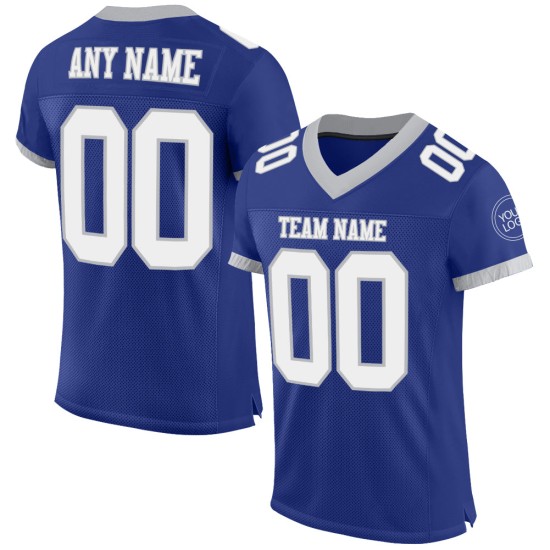 Maillot de football Royal en maille personnalisée blanc-gris authentique Maillot de football Royal en maille personnalisée blanc-gris authentique