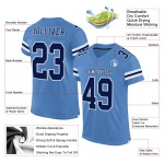 Maillot de football authentique en maille personnalisée bleu marine-blanc bleu clair Maillot de football authentique en maille personnalisée bleu marine-blanc bleu clair