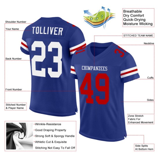Maillot de football royal personnalisé authentique en maille blanc-rouge Maillot de football royal personnalisé authentique en maille blanc-rouge