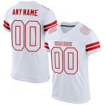 Maillot de football personnalisé en maille blanc et rouge authentique Maillot de football personnalisé en maille blanc et rouge authentique