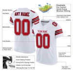 Maillot de football personnalisé authentique en maille blanc rouge-noir Maillot de football personnalisé authentique en maille blanc rouge-noir
