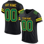 Maillot personnalisé en maille noir authentique Kelly Football vert-jaune Maillot personnalisé en maille noir authentique Kelly Football vert-jaune