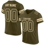 Maillot authentique personnalisé en maille Olive Football Service Olive-Cream Salute Maillot authentique personnalisé en maille Olive Football Service Olive-Cream Salute