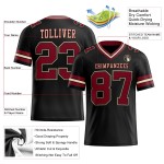 Maillot de football authentique en maille personnalisée noir crème Crimson-City Maillot de football authentique en maille personnalisée noir crème Crimson-City