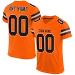 Maillot de football authentique en maille personnalisée orange noir-blanc Maillot de football authentique en maille personnalisée orange noir-blanc