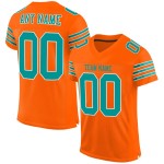 Maillot de football authentique orange Aqua-White en maille personnalisée Maillot de football authentique orange Aqua-White en maille personnalisée