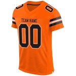 Maillot de football authentique en maille personnalisée orange noir-blanc Maillot de football authentique en maille personnalisée orange noir-blanc