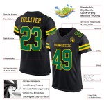 Maillot personnalisé en maille noir authentique Kelly Football vert-jaune Maillot personnalisé en maille noir authentique Kelly Football vert-jaune