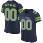 Maillot de football bleu marine authentique vert gris-néon en maille personnalisée Maillot de football bleu marine authentique vert gris-néon en maille personnalisée