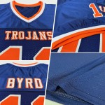 Maillot de football authentique en maille orange et blanc, bleu marine, rétro, personnalisé Maillot de football authentique en maille orange et blanc, bleu marine, rétro, personnalisé