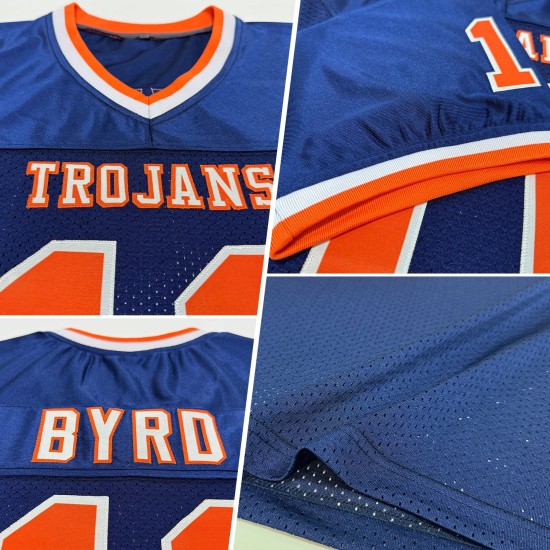 Maillot de football authentique en maille orange et blanc, bleu marine, rétro, personnalisé Maillot de football authentique en maille orange et blanc, bleu marine, rétro, personnalisé