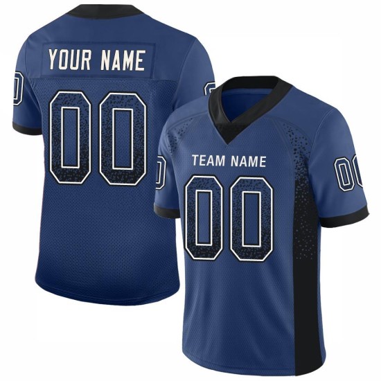 Maillot de football personnalisé noir et blanc Drift en maille tendance Royal Maillot de football personnalisé noir et blanc Drift en maille tendance Royal