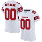 Maillot de football personnalisé authentique en maille blanc rouge-noir Maillot de football personnalisé authentique en maille blanc rouge-noir