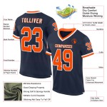 Maillot de football authentique en maille orange et blanc, bleu marine, rétro, personnalisé Maillot de football authentique en maille orange et blanc, bleu marine, rétro, personnalisé