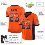 Maillot de football personnalisé en maille orange bleu marine et blanc Maillot de football personnalisé en maille orange bleu marine et blanc