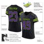Maillot Mesh Noir Authentique Violet-Fluo Vert Football Personnalisé Maillot Mesh Noir Authentique Violet-Fluo Vert Football Personnalisé